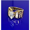 Image 2 : Stunning 14 Kt Gold Plated Simulated Diamond Ring