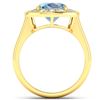 Image 4 : 14KT Yellow Gold 2.9ct Aquamarine and Diamond Ring