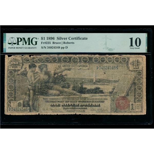 1896 $1 Educational Silver Certificate PMG 10