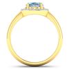 Image 4 : 14KT Yellow Gold 1.28ct Aquamarine and Diamond Ring