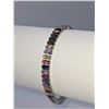 Image 3 : 14KT White Gold Plated Mixed Color Simulated Sapphire Bracelet