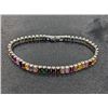 Image 5 : 14KT White Gold Plated Mixed Color Simulated Sapphire Bracelet