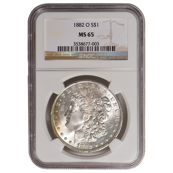 1882-O $1 Morgan Silver Dollar NGC MS65