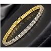 Image 5 : 14 Kt Yellow Gold Plated Lab Simulated Diamond Tennis Bracelet