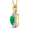 Image 2 : 14KT Yellow Gold 2.15ctw Zambian Emerald and Diamond Pendant