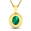 Image 3 : 14KT Yellow Gold 2.15ctw Zambian Emerald and Diamond Pendant