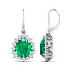 Image 4 : 14KT White Gold 2.88ctw Zambian Emerald and Diamond Earrings