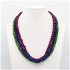 Image 1 : 642.5 Cttw Natural Ruby, Emerald and Blue Sapphire Necklace