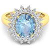 Image 2 : 14KT Yellow Gold 2.90ct Aquamarine and Diamond Ring