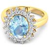 Image 3 : 14KT Yellow Gold 2.90ct Aquamarine and Diamond Ring
