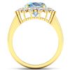 Image 4 : 14KT Yellow Gold 2.90ct Aquamarine and Diamond Ring