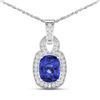 Image 1 : 14KT White Gold 2.02ctw Tanzanite and Diamond Pendant