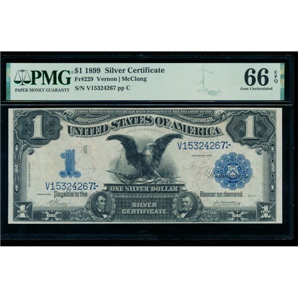 1899 $1 Black Eagle Silver Certificate PMG 66EPQ