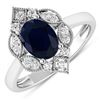 14KT White Gold 1.3ctw Blue Sapphire and Diamond Ring