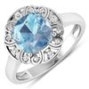14KT White Gold 1.48ctw Aquamarine and Diamond Ring