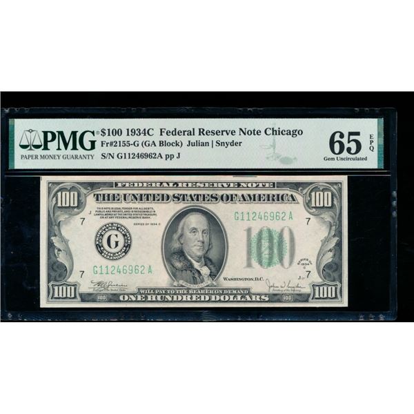 1934C $10 Chicago FRN PMG 65EPQ