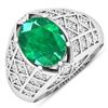 Image 1 : 14KT White Gold 2.03ctw Zambian Emerald and Diamond Ring
