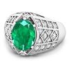 Image 2 : 14KT White Gold 2.03ctw Zambian Emerald and Diamond Ring