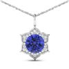 Image 1 : 14KT White Gold 2.02ctw Tanzanite and Diamond Pendant