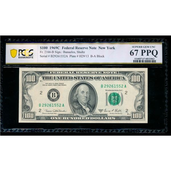1969C $100 New York FRN PCGS 67PPQ