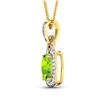 Image 3 : 14KT Yellow Gold 2ctw Peridot and Diamond Pendant