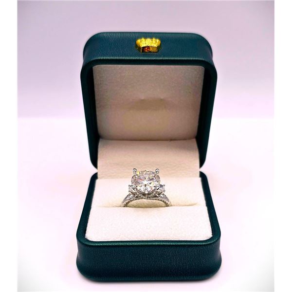 Sparkling 5.75 Ct 14 Kt White Gold Plated Engagement Ring