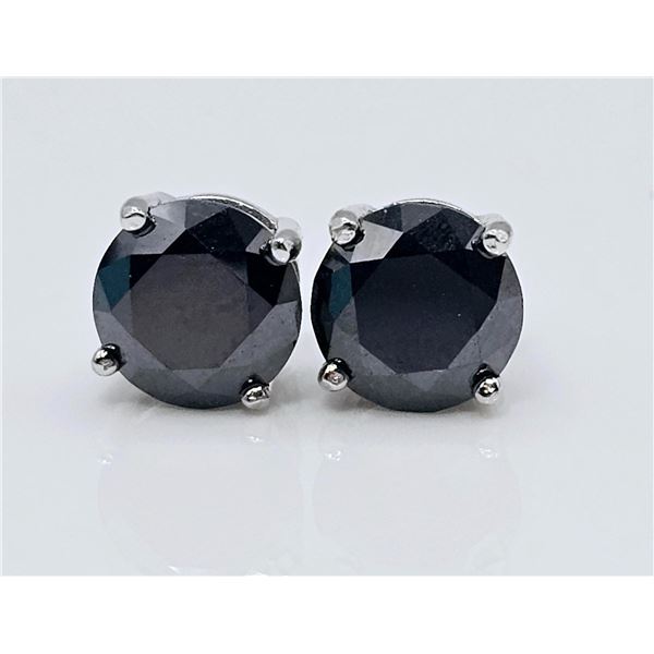 Gorgeous 4 Ctw Black Lab Simulated Diamond Earrings
