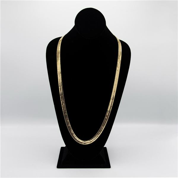 Sharp 42 Gram 14Kt Gold Plate Herringbone Necklace