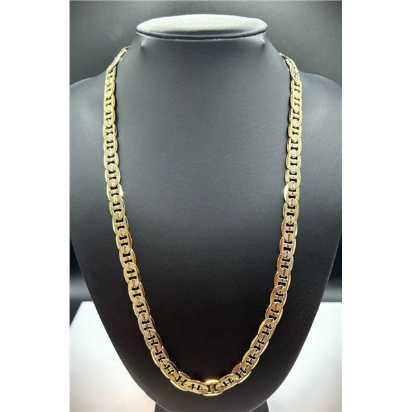 51.7 Gram18K Tri-Layered Yellow Gold Plate Mariners Link Necklace