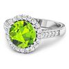 Image 2 : 14KT White Gold 2.6ctw Peridot and Diamond Ring