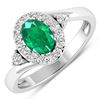 Image 1 : 14KT White Gold 0.56ctw Zambian Emerald and Diamond Ring