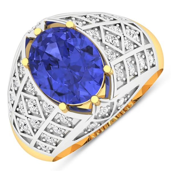 14KT Yellow Gold 2.21ctw Tanzanite and Diamond Ring