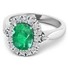 Image 2 : 14KT White Gold 1.74ct Zambian Emerald and Diamond Ring