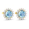 Image 3 : 14KT Yellow Gold 1.3ctw Aquamarine and Diamond Earrings