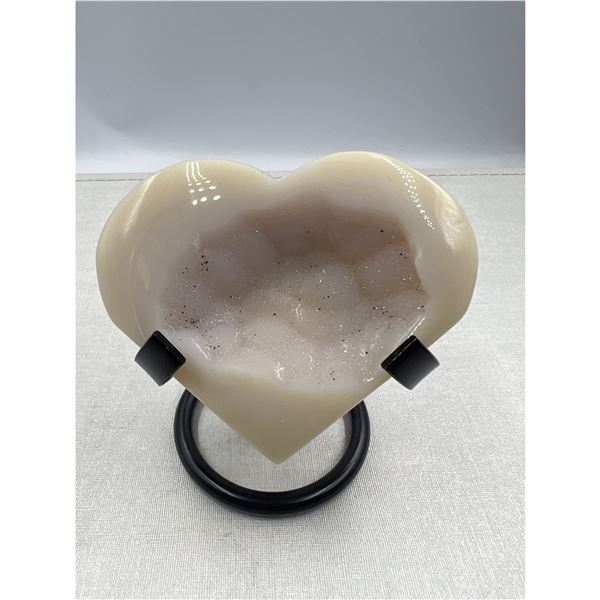 2.95 INCH DRUZY MILKY AGATE HEART