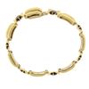 Image 6 : Vintage Retro 14K Yellow Gold 7.5" 10 ctw Garnet Floral Open Tube Link Bracelet