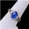 Image 3 : 2.77 ctw UNHEATED Blue Sapphire and 0.34 ctw Diamond 18K White Gold Ring (GIA CE