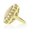 Image 6 : Vintage 14K Yellow Gold Oval Cabochon Opal Solitaire & Pearl Bead Cocktail Ring