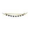 Image 4 : Antique Victorian 14K Yellow Gold Round Sapphire Seed Pearl Crescent Pin Brooch