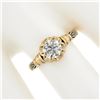 Image 4 : Antique Victorian 18k Gold GIA European Diamond Flower Basket Engagement Ring