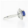 Image 6 : Platinum & 18k Gold GIA Burma NO HEAT Sapphire Baguette Diamond Ballerina Ring