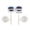 Image 5 : NEW 18K White Gold GIA Cushion Brilliant Prong Royal Blue Sapphire Stud Earrings
