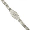 Image 7 : Antique Art Deco 14k White Gold 0.40 ctw Bezel Diamond Belly Filigree Bracelet