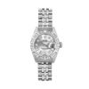 Image 2 : Rolex Ladies Stainless Steel Quickset Sapphire Silver Pyramid Diamond Datejust H