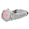 Image 6 : Rolex Ladies Stainless Steel Salmon Roman 18K White Gold Fluted Bezel Datejust