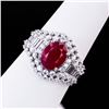 Image 3 : 2.58 ctw BURMESE Ruby and 1.28 ctw Diamond Platinum Ring (GIA CERTIFIED)