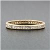 Image 2 : Vintage Yellow Gold Channel Princess Diamond Engraved Eternity Wedding Band Ring