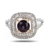 Image 1 : 1.03 ctw Purplish Pink Spinel and 0.30 ctw Diamond 18K White and Yellow Gold Rin