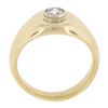 Image 2 : Unisex Solid 14k Gold 0.21 ctw Round Cut Diamond Bezel Solitaire Signet Band Rin