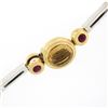 Image 6 : Antonini 18K TT Gold Round Bezel Citrine Diamond Ruby 16.5" Fancy Link Necklace